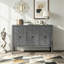 Adjustable Shelf Storage Sideboard with 3 Retro Metal Handles and 4 Pinewood Legs-129681726