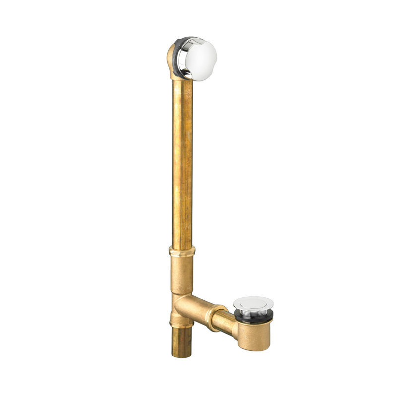 Drain de baignoire universel avec trop-plein, Chrome chrome