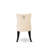 7-pc kitchen Dining Set consists of a rectangular table and 6 Light Beige Polyester modern chairs with Button Tufted Back, 44x100 Inch, Sand Blasting Black-1449195202
