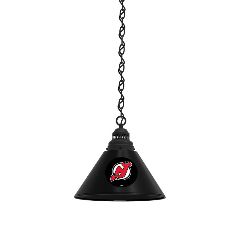 Luminaire suspendu conique 1 lumière NHL, Noir, New Jersey Devils