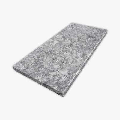 Wavy Grey Grained Texture 16x24 Marble Thick Modern Edge Coping