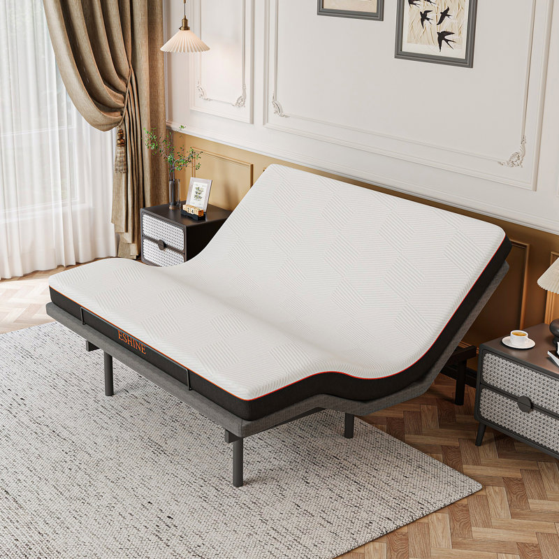 Adjustable Bed with 8'' Memory Foam Mattress, Massage, Zero Gravity, Wireless Remote & App Control, King