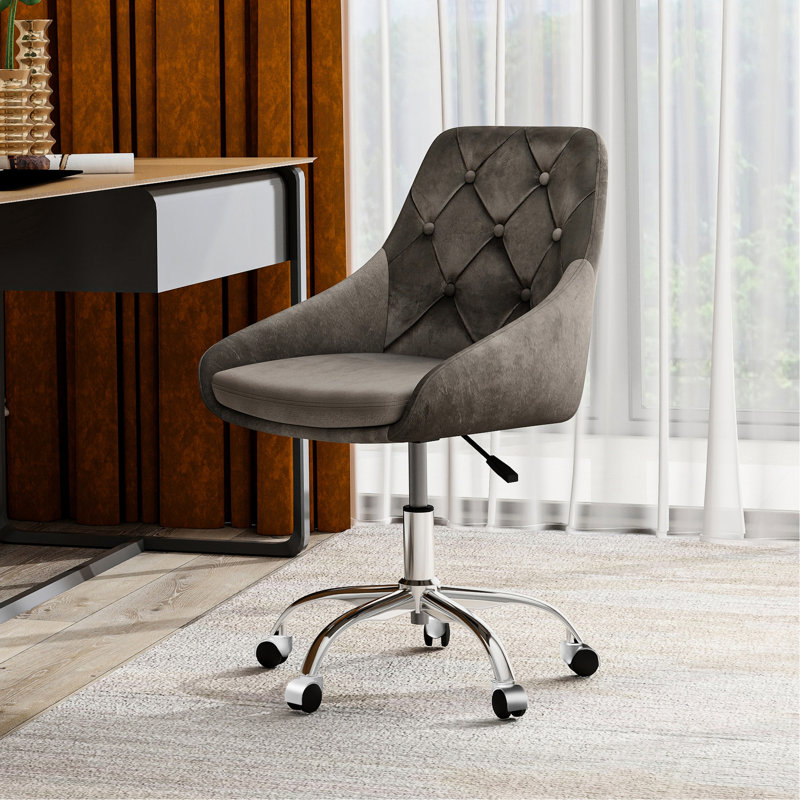 Chaise de salle à manger à pieds en velours - Confortable, réglable et peu encombrante. Gris, métal, peut supporter un tissu de 200 livres avec cadre doux, réglable en hauteur. Poids en livres