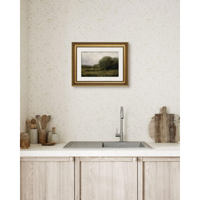 Vintage Gold Framed Retro Landscape Canvas Art, Gallery Bedroom Decor 11×14 Inch