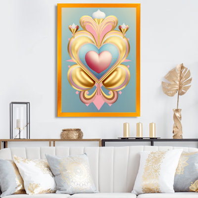 «Contemporary Pastel Radiating Pink Heart VII», reproduction sur toile