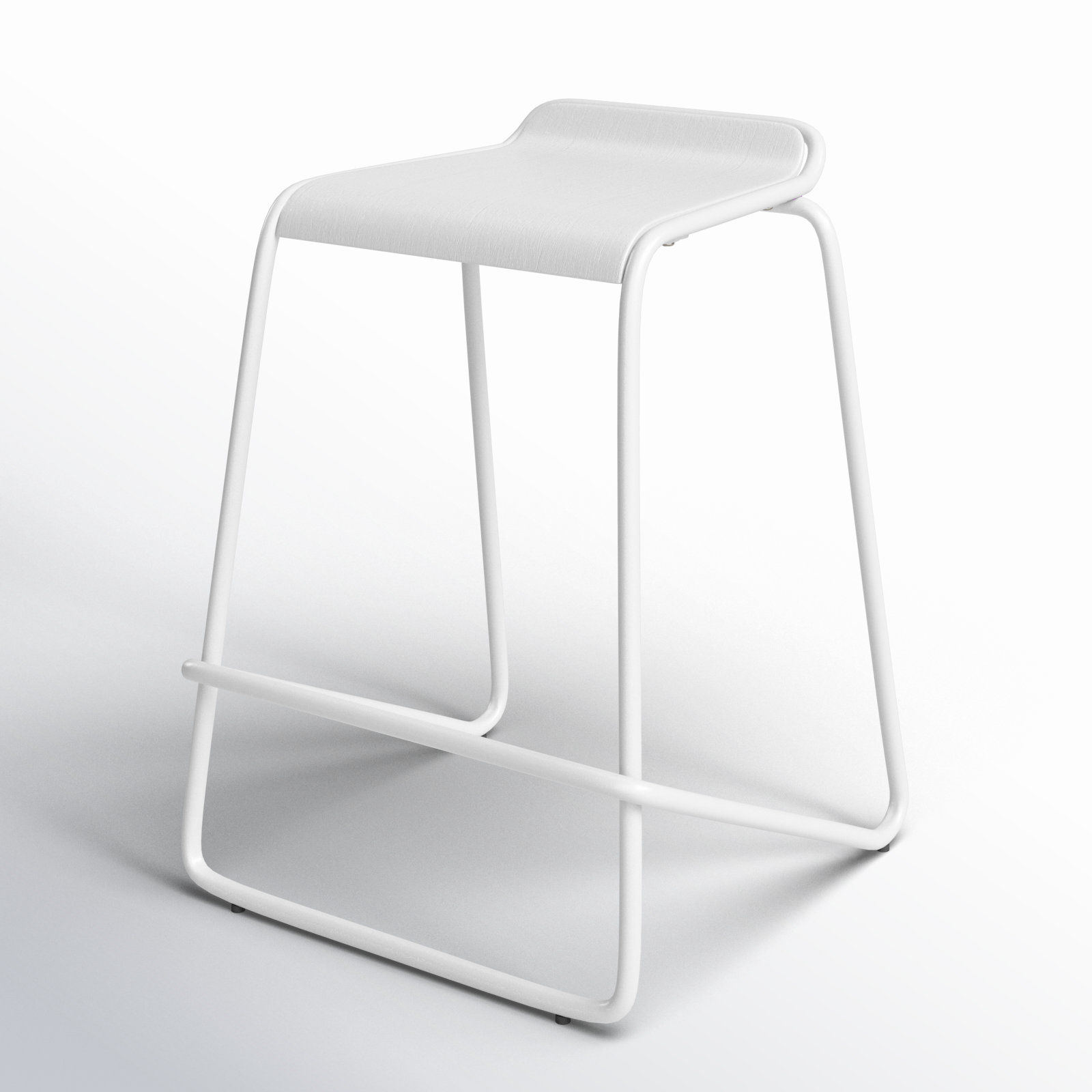 Ready Stacking Stool, White, Counter Stool (25" Seat Height)
