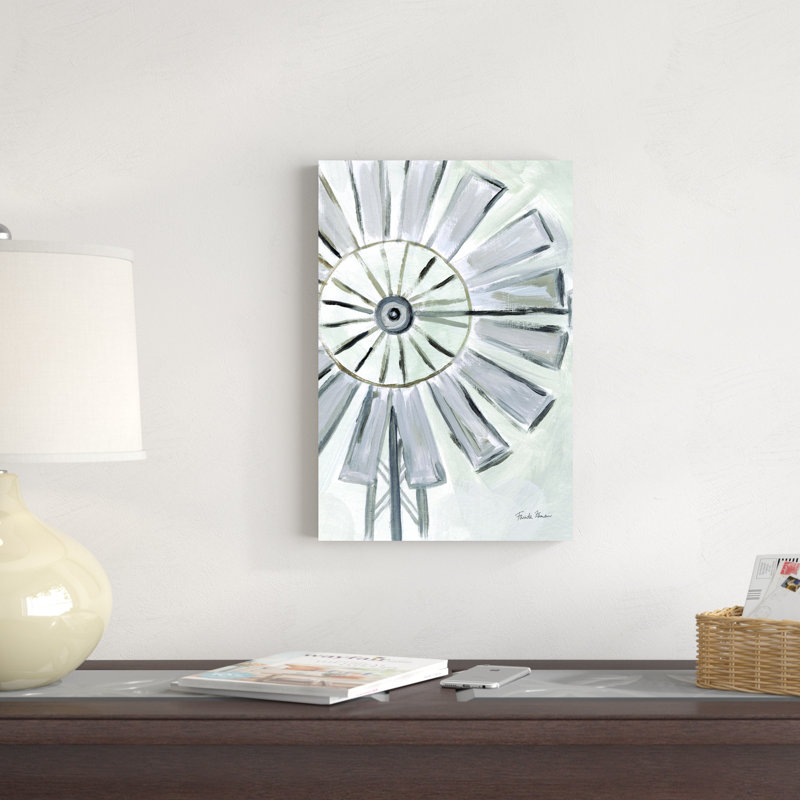 «Farmhouse Windmill» par Farida Zaman - peinture sur toile tendue, H 18 po x l 12 po x P 1,25 po