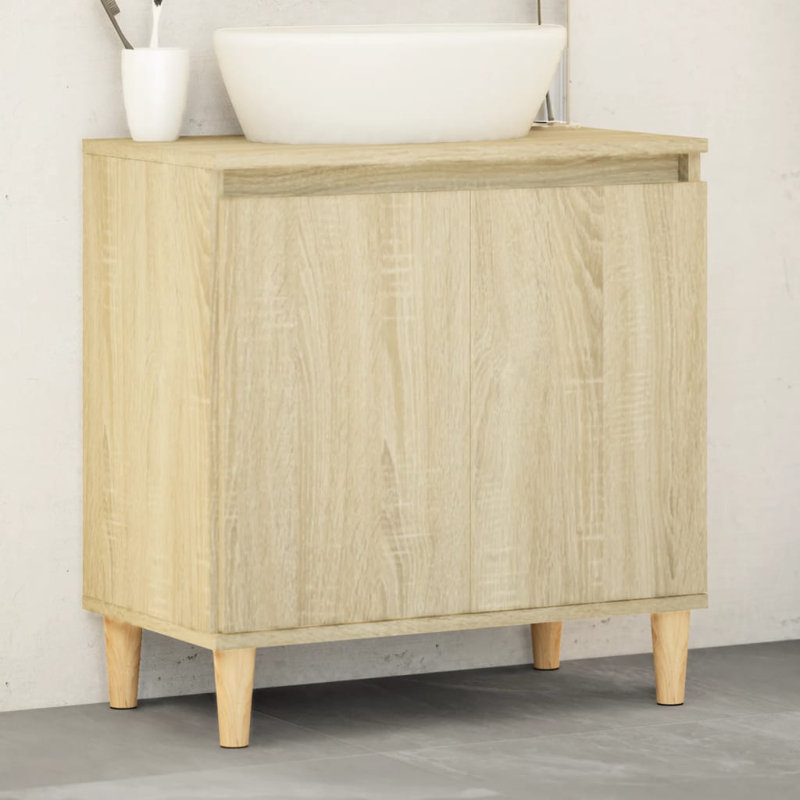 Saajan 58cm Single Bathroom Vanity Base Only, Sonoma Oak