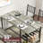 Dining Room Table Set for 4, 55" Kitchen Table Set with Storage Shelf, Wine Rack & Wine Glasses Holder-1917620804