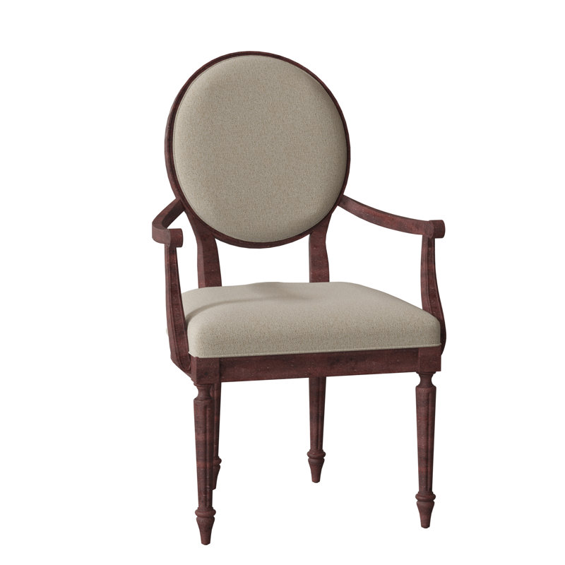 McGee Upholstered Arm Chair, Almond Buff, 7608 Cream
