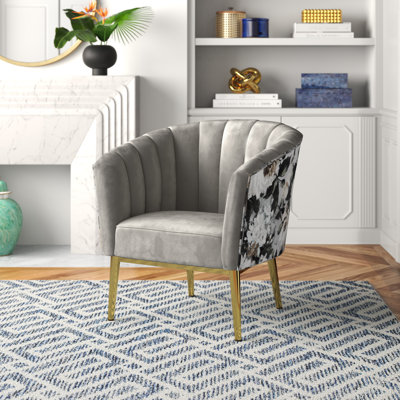 Fauteuil en velours l 31 po Lyli