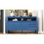 Buffet U_Style 60 po à 3 portes avec 3 tiroirs - Buffet moderne en placage de frêne massif, tablette semi-ouverte et découpe semi-circulaire centrale dans le panneau arrière, grande armoire de rangement pour le salon, le couloir et la salle à manger-1030937774