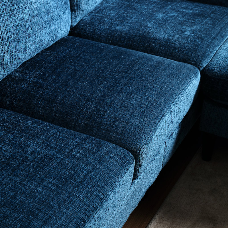 Canapé modulaire avec rangement et chenille douce pour le salon en L, Sarcelle, H 29,21 po x l 30,6 po x P 30,6 po