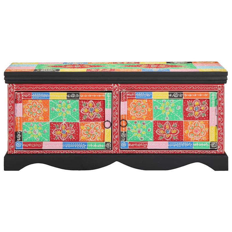 Coffee Table Multicolour 90X50x40 Cm Solid Wood Mango