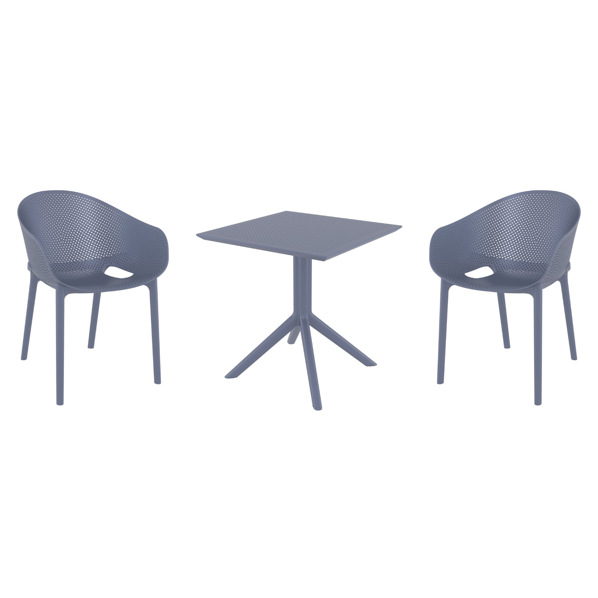 Farrah Square 2 - Person Bistro Set, Dark Gray