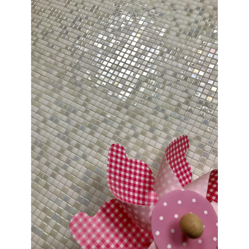 Galaxy 0.3125 in. x 0.3125 in. Iridescent Glass Pressed Edge Tiny Square Mosaic Wall Pool & Floor Tile