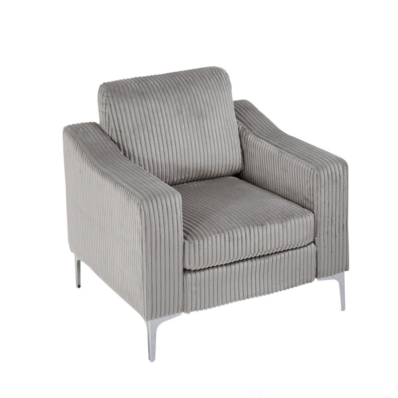 Canapé modulaire convertible en velours côtelé avec assemblage facile, gris, parfait pour les espaces de vie modernes et flexibles