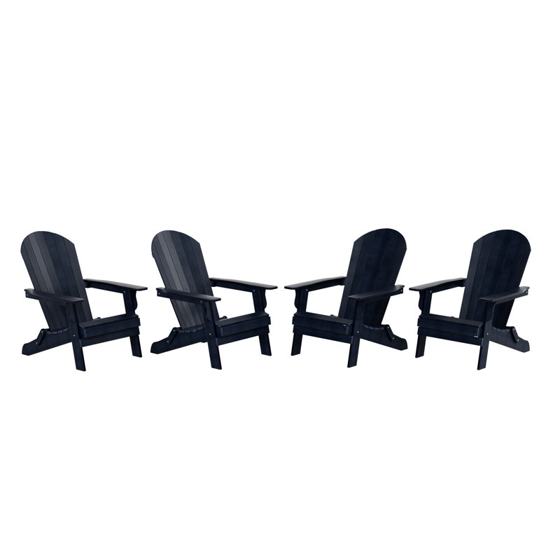 Arrlo Foldable Outdoor Adirondack Set, Navy