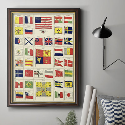 Toile encadrée de qualité supérieure avec drapeaux de toutes les II