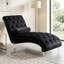 Chaise longue rembourrée en velours sans accoudoirs avec coussin lombaire et garniture cloutée de 29 po Danuta-1783718847