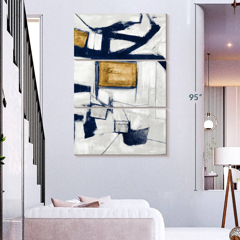 Avery Golden Blue Shatters I, 74" H x 48" W