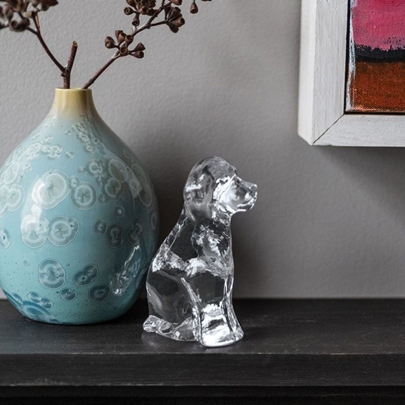Handmade Glass Dog Figurine