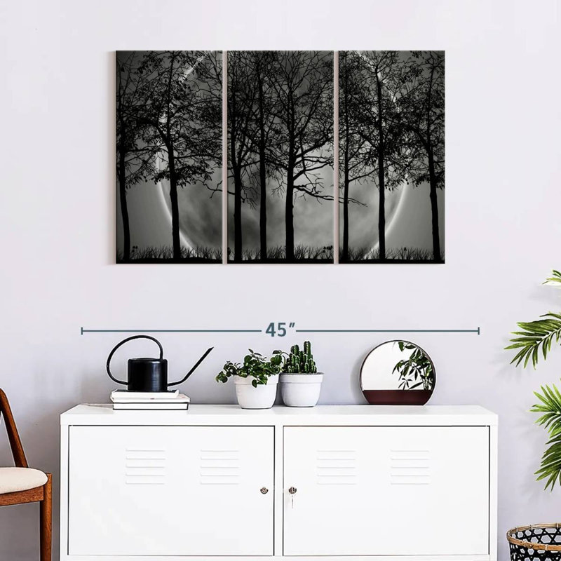 Haunted Forest - Ensemble de 3 toiles tendues, H 38 po x l 24 po x P 1,25 po