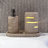 Natural Beige Travertine Stone Touch Control Table Lamp, Cordless USB-C Rechargeable Dimmable Warm LED Accent Light, Modern Minimalist Tabletop Ambient Lamp for Bedroom, Bathroom & Living Room