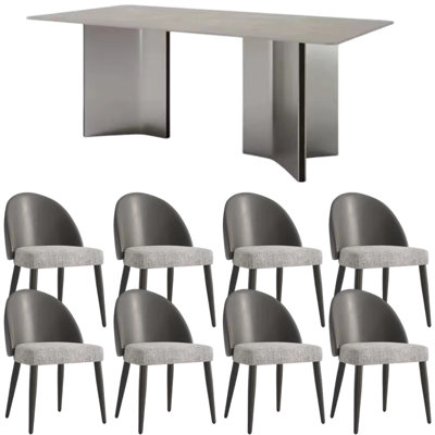 Modern Rectangular Sintered Stone Dining Table Rectangular Dining Set