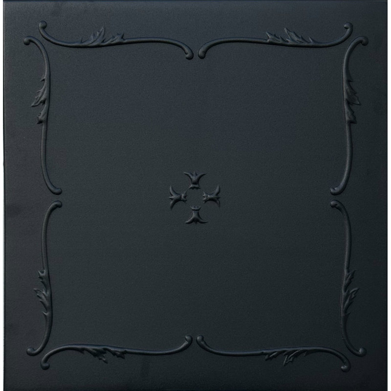 Carreau de plafond en mousse 1,6 pi x 1,6 pi Spring Buds, Noir mat