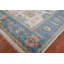 Tapis indien ivoire et bleu à motif floral Oushak 12 x 14