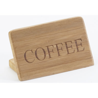 Enseigne de boisson 3 "X 2" en bambou "Café"