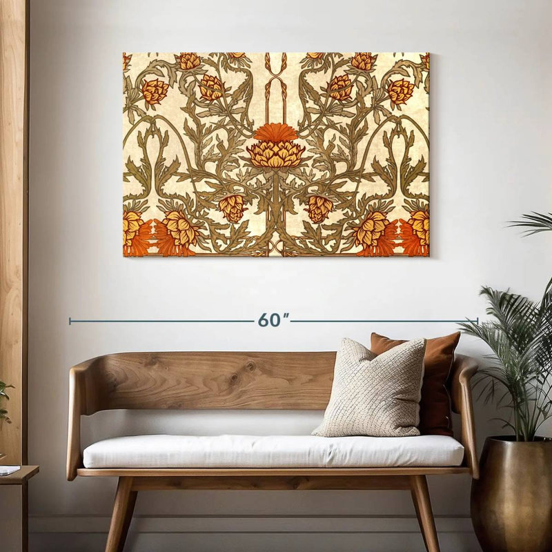 Fleurs de chardon Kerner Vintage, H 30 po x l 45 po