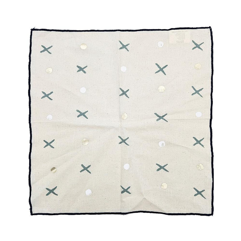 Gray and Blue Linen Napkins Set of 8 - 17 inch