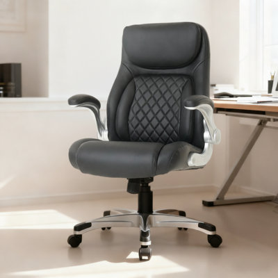 Nouhaus Posture Ergonomic PU Leather Office Chair. Click5 Lumbar Support with FlipAdjust Armrests. Modern Executive Chair and Computer Desk Chair