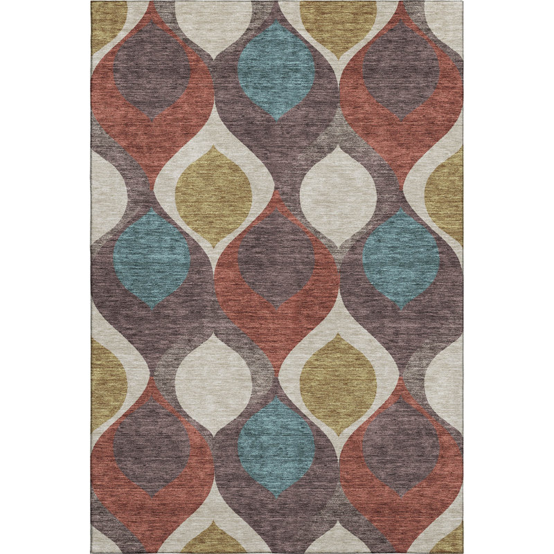 Premium Machine Washable Lisse Brown Rug, Rectangle 10' x 14'