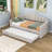 Upholstered Twin Daybed with Twin Trundle and USB Ports-1953697017