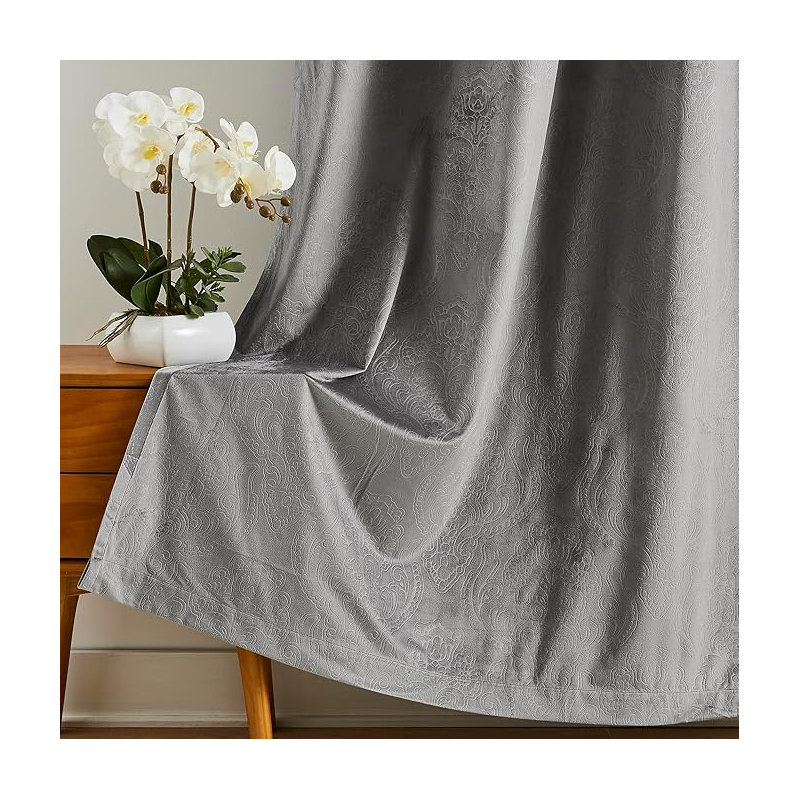 Matyson Velvet Room Darkening Curtain Pair, 54" W x 84" L, Silver