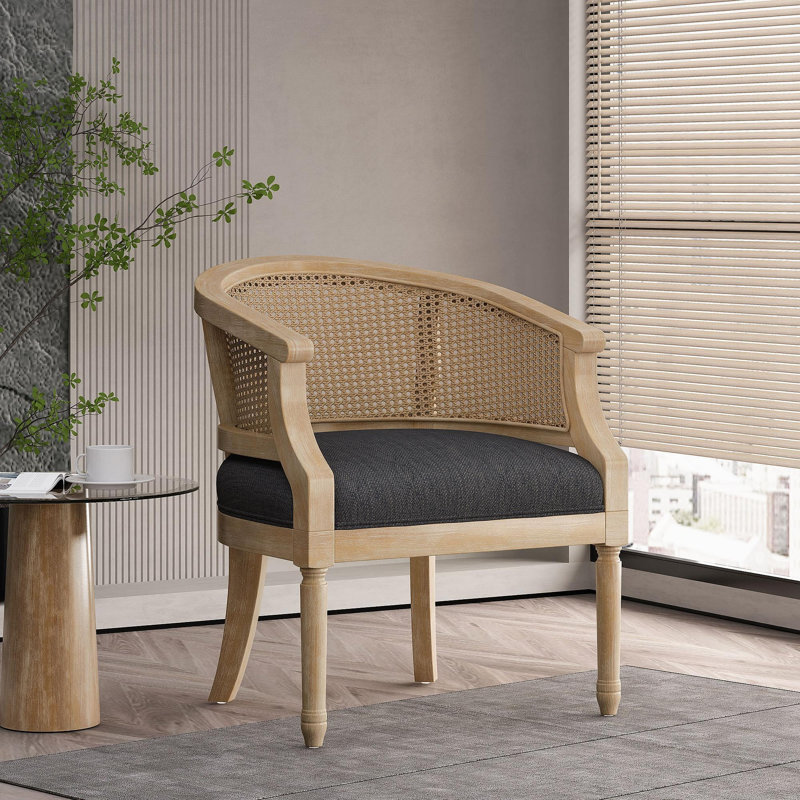 Chaise d'appoint en bois d'hévéa gris anthracite