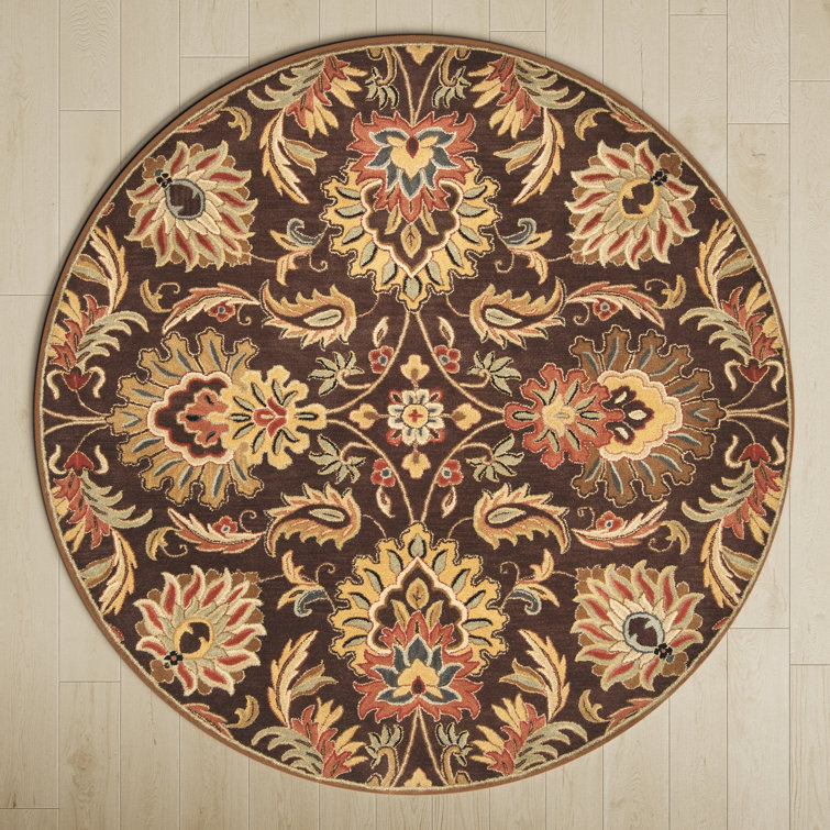 Arden Handmade Wool Dark Brown/Garnet Rug