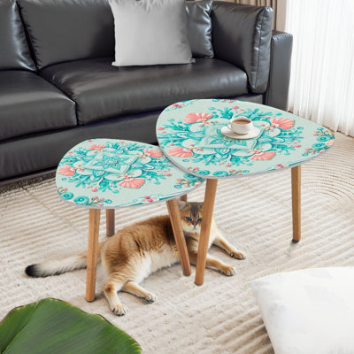 Ensemble de 2 tables basses gigognes Triangle