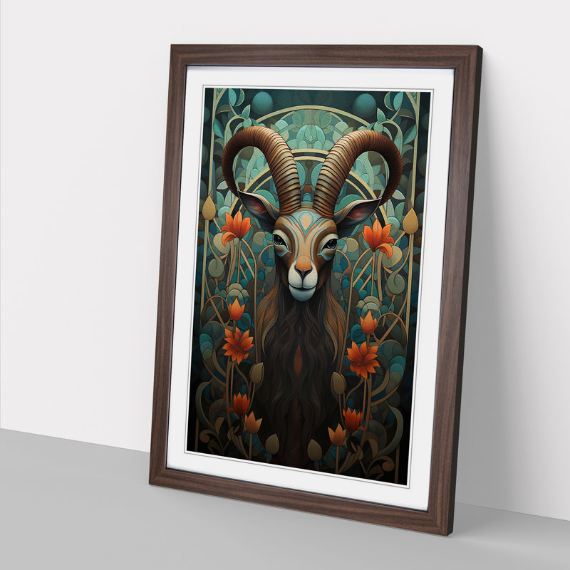 Goat Art Deco No.3 - Framed Print