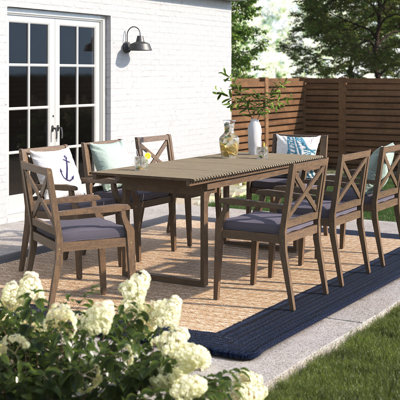 Pine Lake Outdoor 9 Piece Dining Set with Cushions