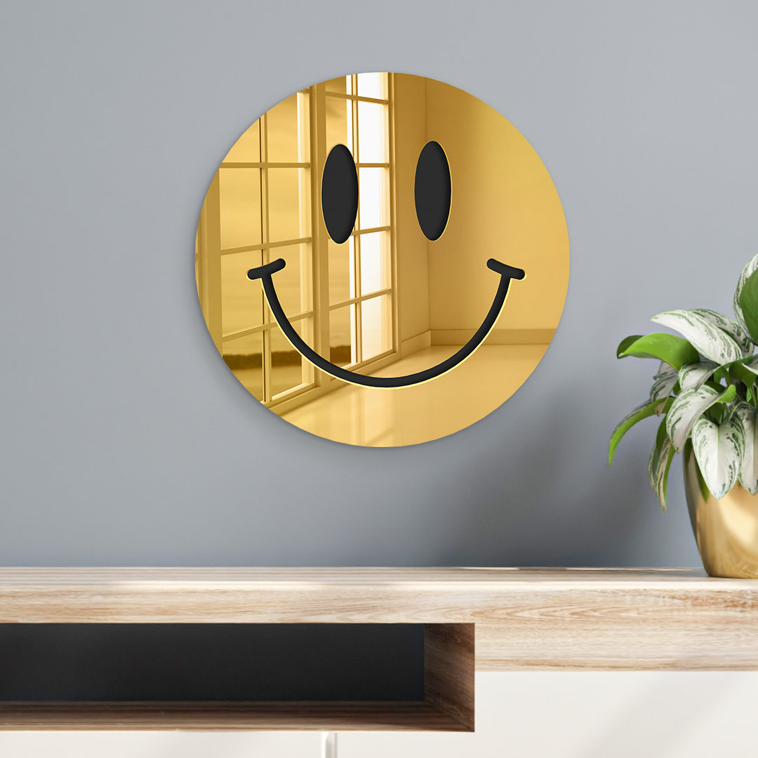 Brette Happy Face Smiley Mirror Wall Decor Trinx 
