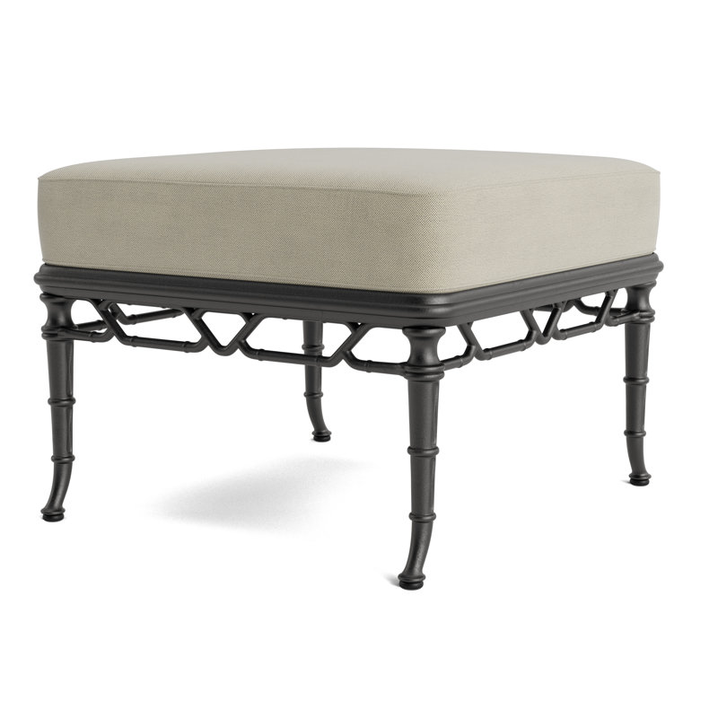 Calcutta Outdoor Ottoman, Textured Pewter, Fushion Charcoal