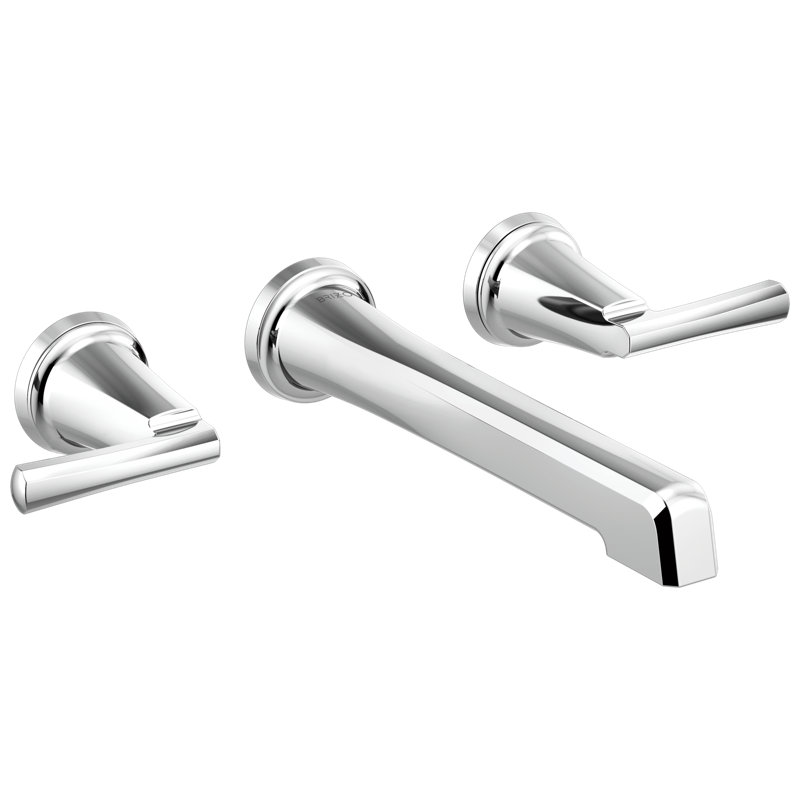 Levoir® Two-Handle Wall Mount Lavatory Faucet - Less Handles, Polished Chrome, Lever