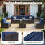 Ensemble de conversation modulaire en osier pour 6 personnes avec coussins-992035060-992035058