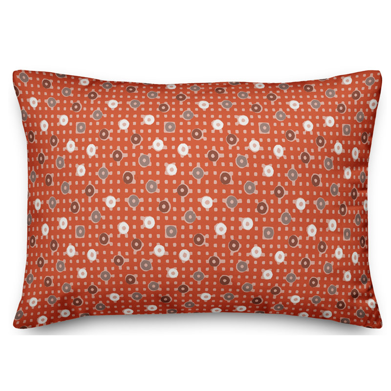 Geometric Reversible Throw Pillow, Red/Gray
