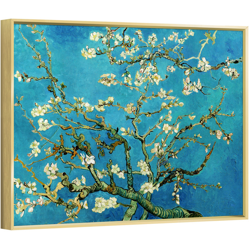 «Van Gogh Wall Art» par Vincent Van Gogh, reproduction d'art sur toile tendue, H 12 po x l 16 po x P 1,6 po, Or