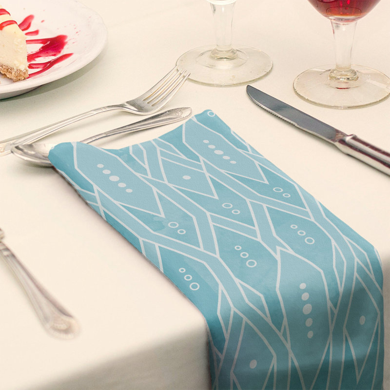 Serviette à motif treillis Mcguigan, H 22 po x l 22 po x P 0,1 po, Bleu sarcelle, Coton